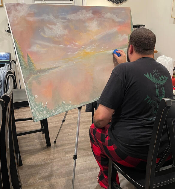 DB Marshall at work painting